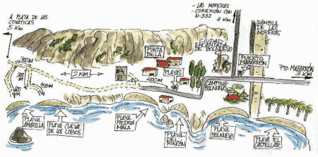 Playa de la Cueva de los Lobos playa nudista map